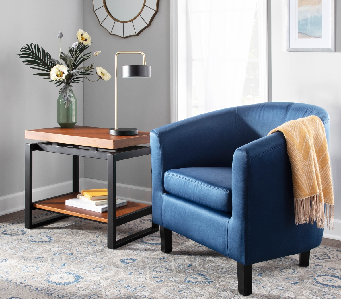 Sandifer Navy Accent Chair - Thumbnail - Image 8