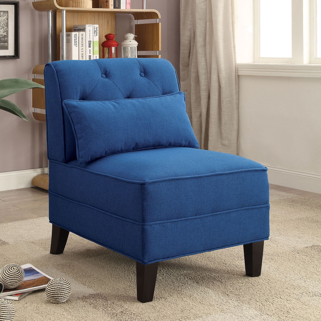Sandra Blue Accent Chair - Thumbnail - Image 2