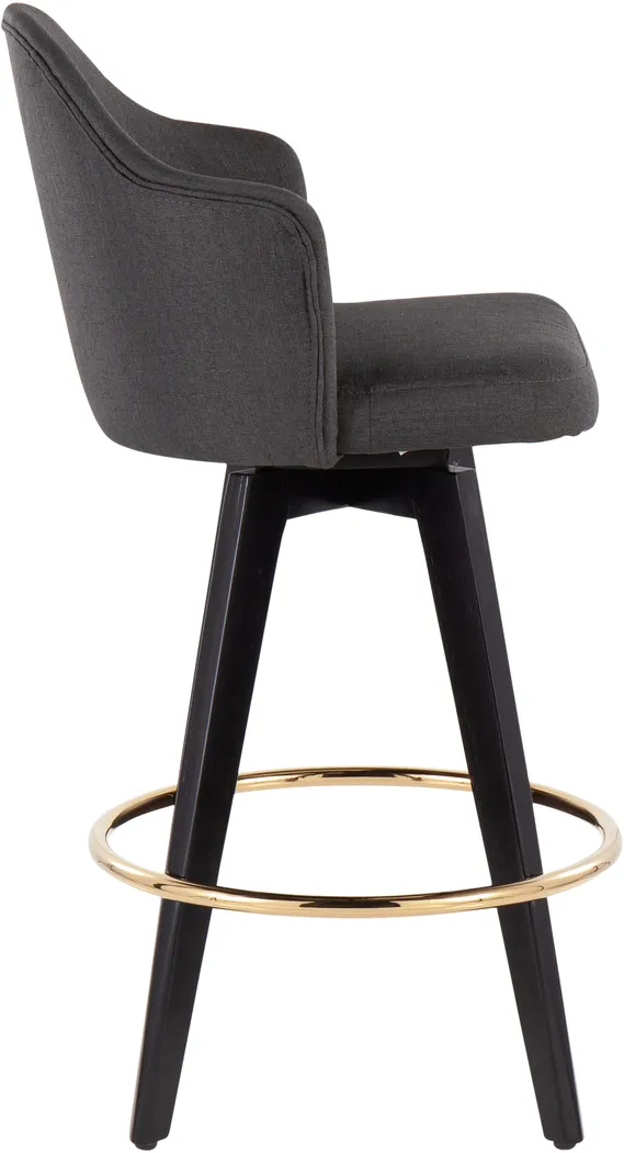 Sandron I Charcoal Counter Height Stool, Set of 2 - Thumbnail - Image 3