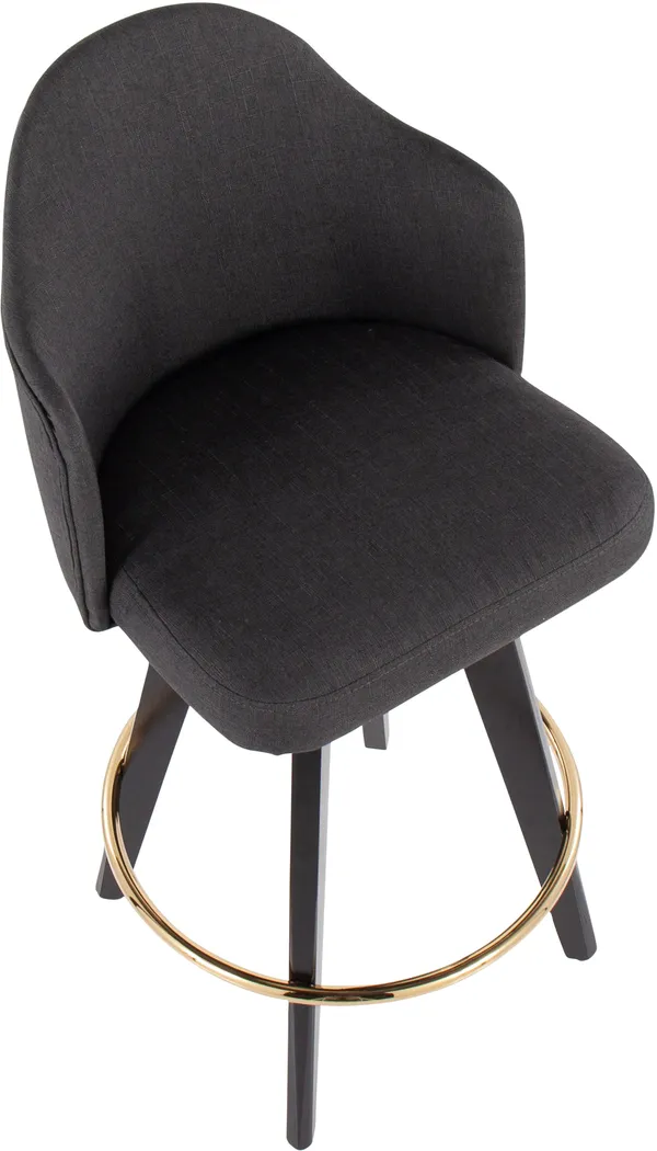 Sandron I Charcoal Counter Height Stool, Set of 2 - Thumbnail - Image 7