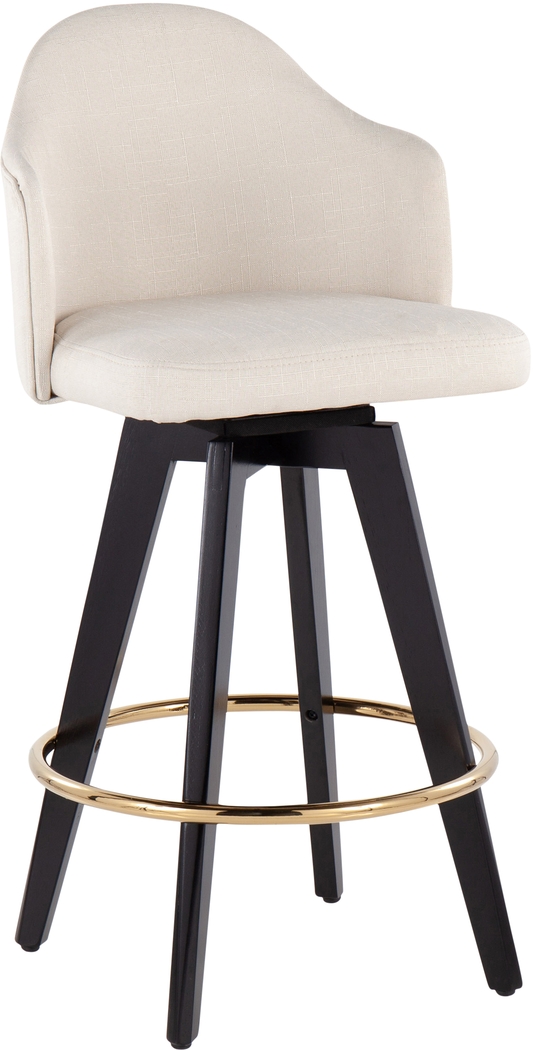 Sandron I Cream Counter Height Stool, Set of 2 - Thumbnail - Image 2