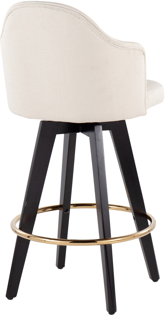 Sandron I Cream Counter Height Stool, Set of 2 - Thumbnail - Image 4