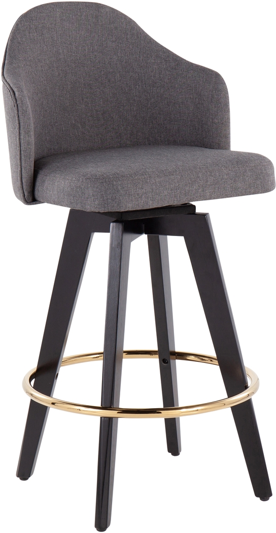 Sandron I Gray Counter Height Stool, Set of 2 - Thumbnail - Image 2