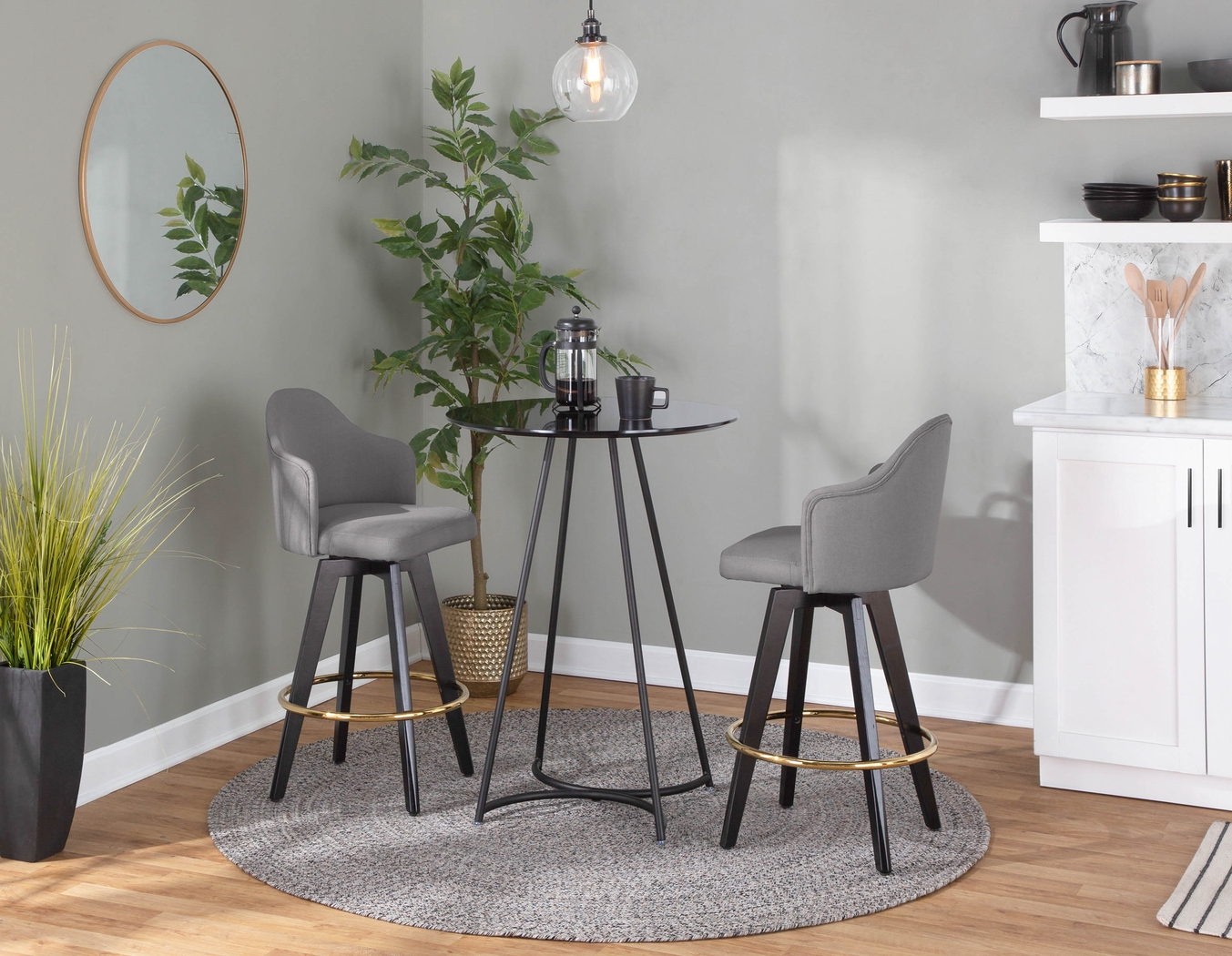 Sandron I Gray Counter Height Stool, Set of 2 - Thumbnail - Image 9