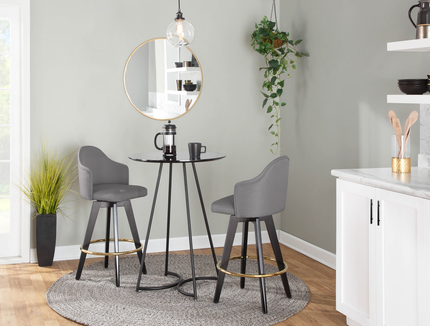 Sandron I Gray Counter Height Stool, Set of 2 - Thumbnail - Image 10