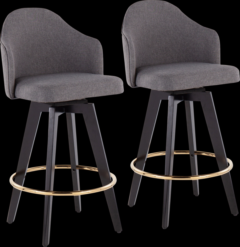 Sandron I Gray Counter Height Stool, Set of 2 - Thumbnail - Image 1