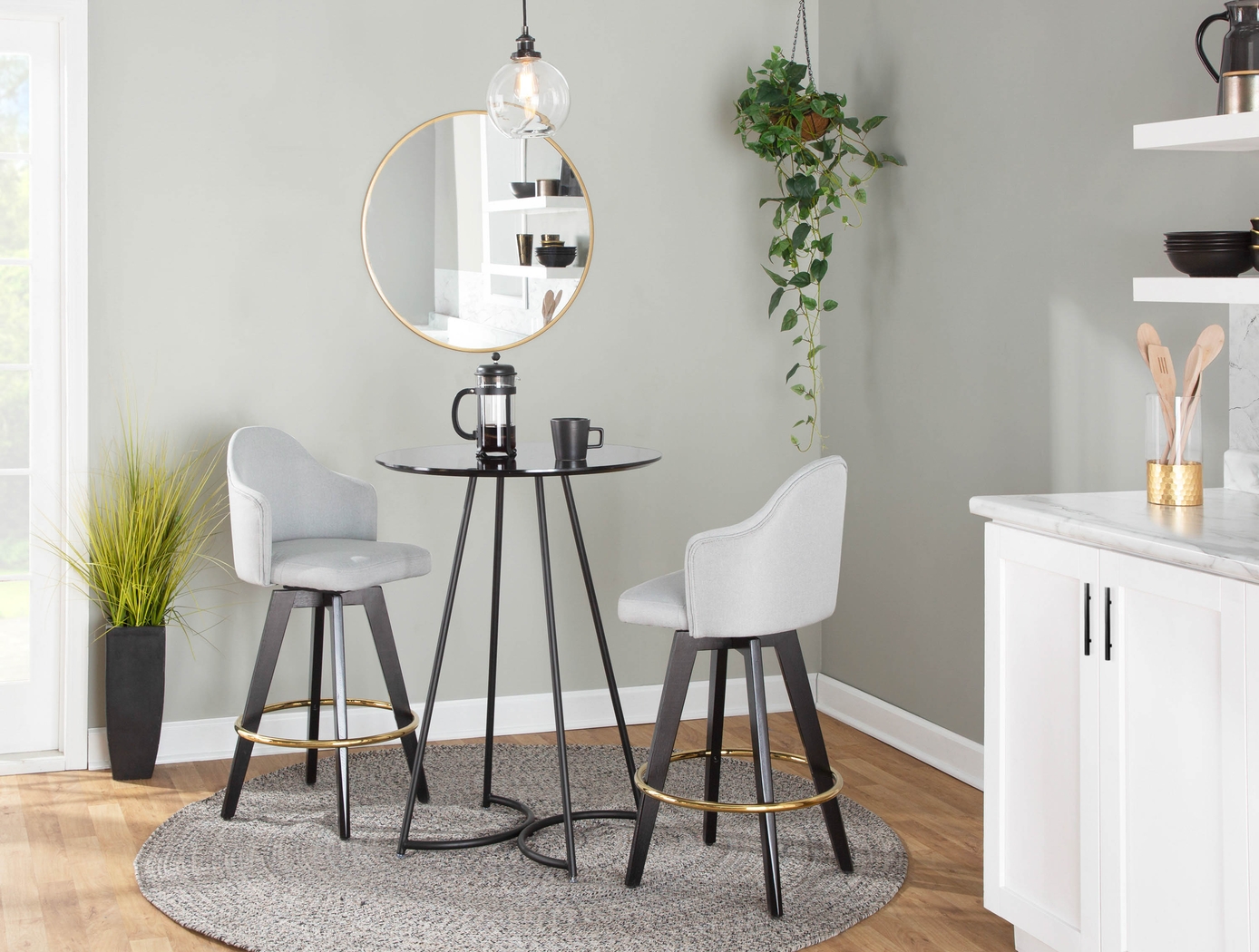 Sandron I Light Gray Counter Height Stool, Set of 2 - Thumbnail - Image 9