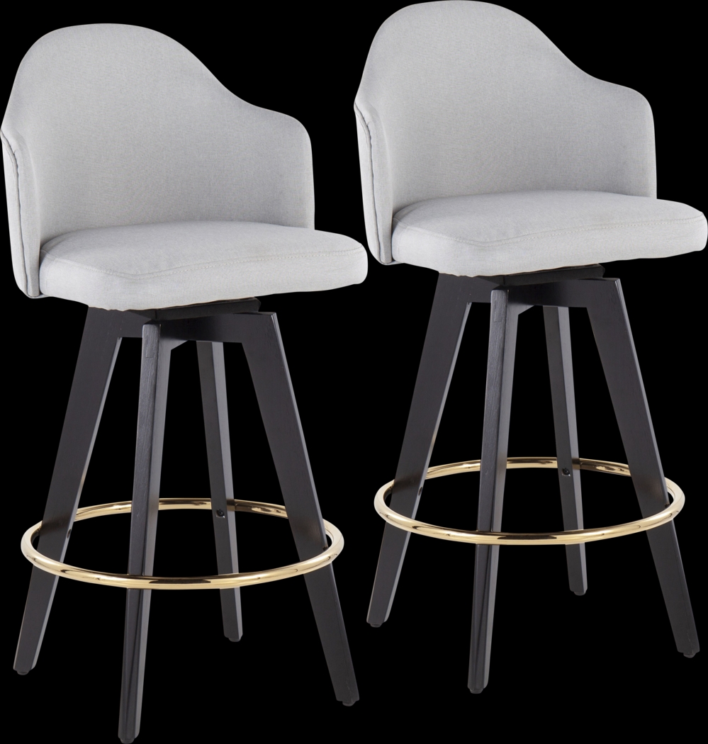 Sandron I Light Gray Counter Height Stool, Set of 2 - Thumbnail - Image 1