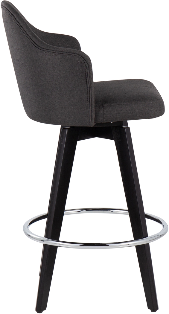 Sandron II Charcoal Counter Height Stool, Set of 2 - Thumbnail - Image 3