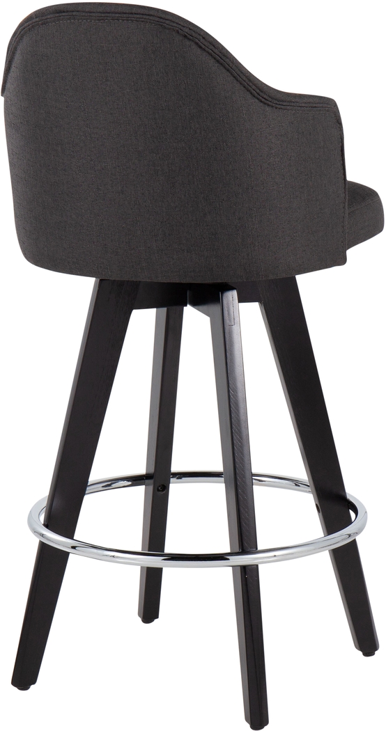 Sandron II Charcoal Counter Height Stool, Set of 2 - Thumbnail - Image 4
