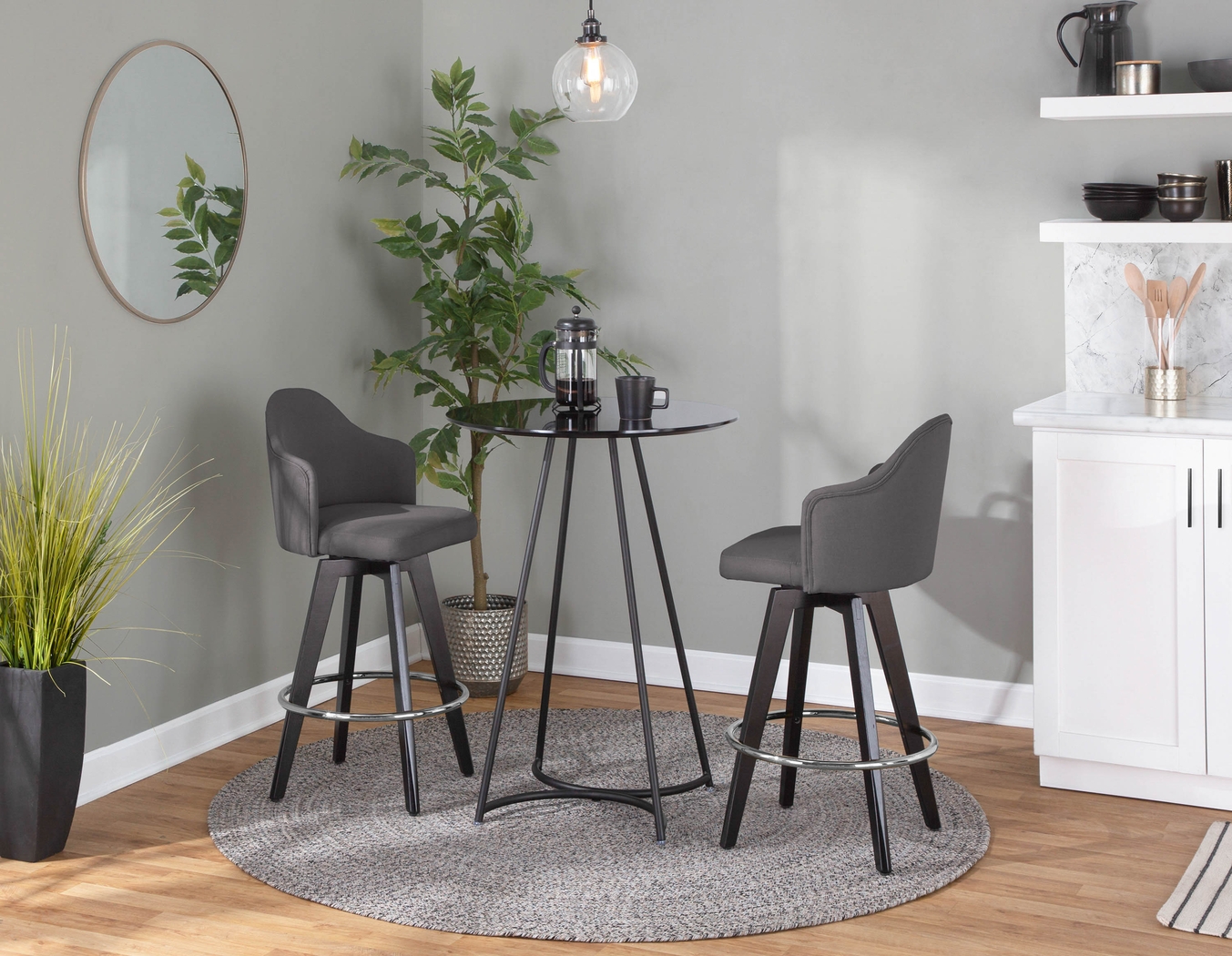 Sandron II Charcoal Counter Height Stool, Set of 2 - Thumbnail - Image 9