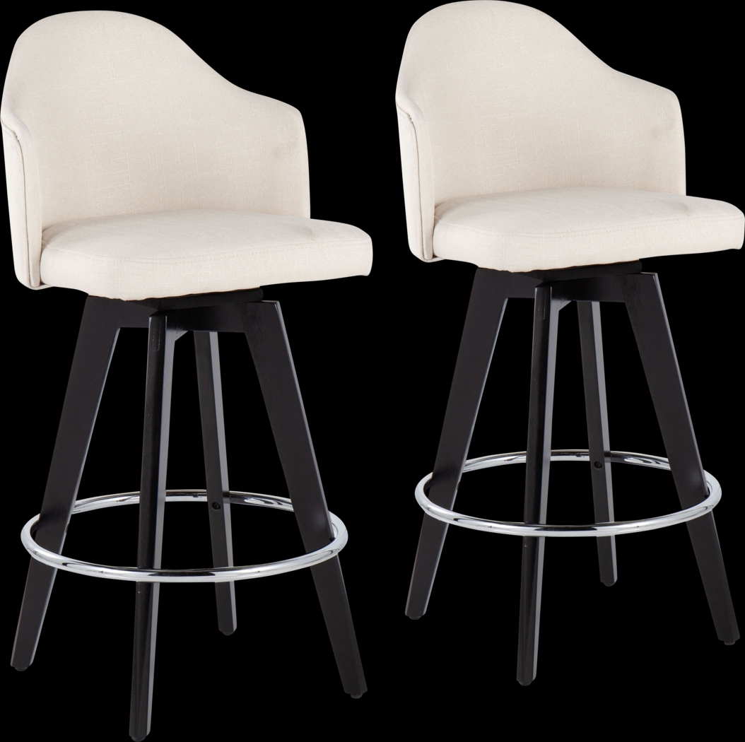 Sandron II Cream Counter Height Stool, Set of 2 - Thumbnail - Image 1