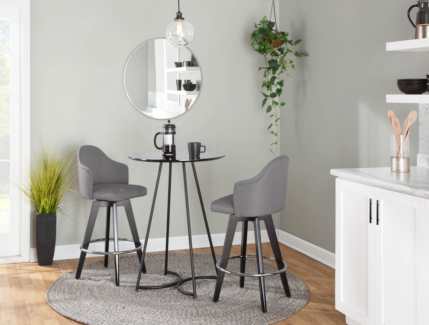 Sandron II Gray Counter Height Stool, Set of 2 - Thumbnail - Image 10