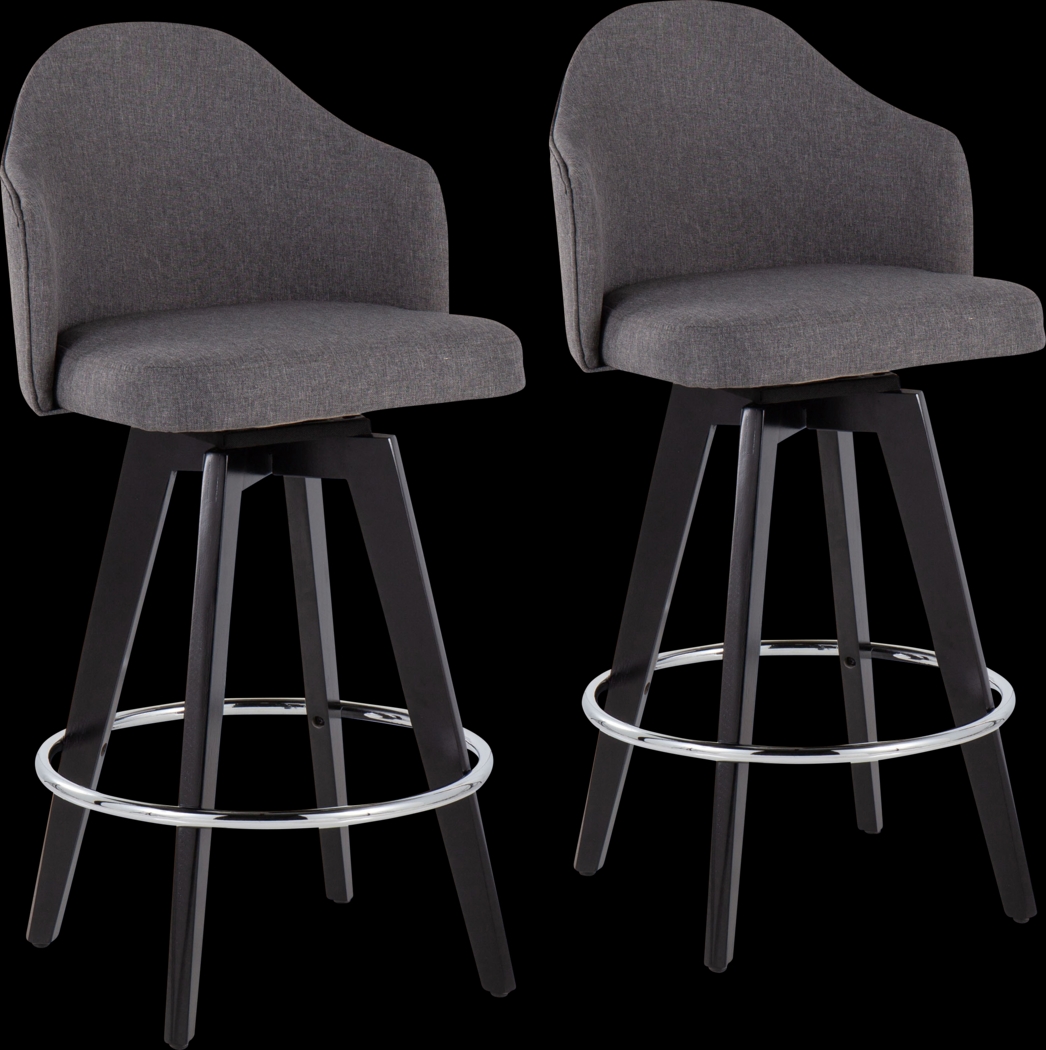 Sandron II Gray Counter Height Stool, Set of 2 - Thumbnail - Image 1