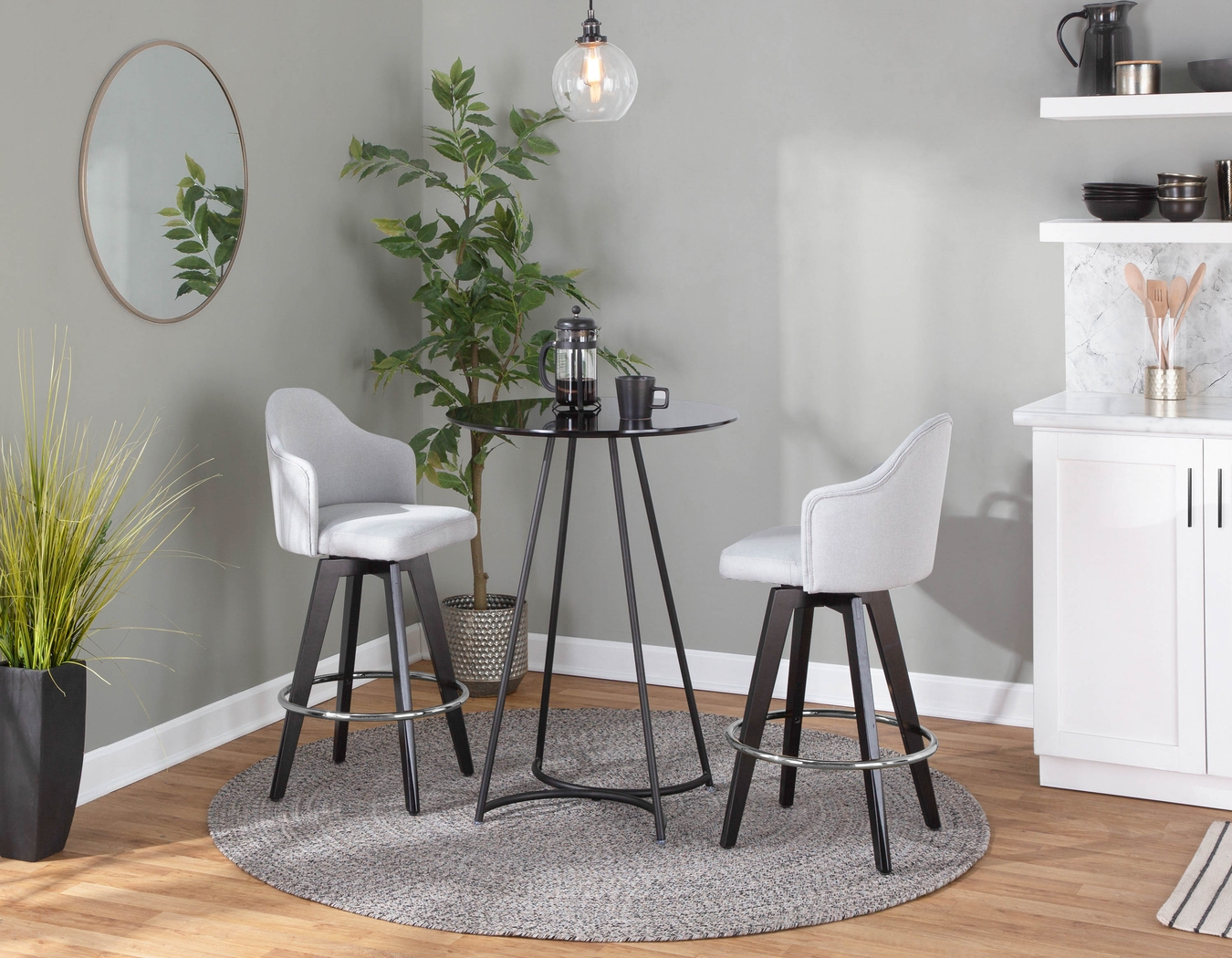 Sandron II Light Gray Counter Height Stool, Set of 2 - Thumbnail - Image 9