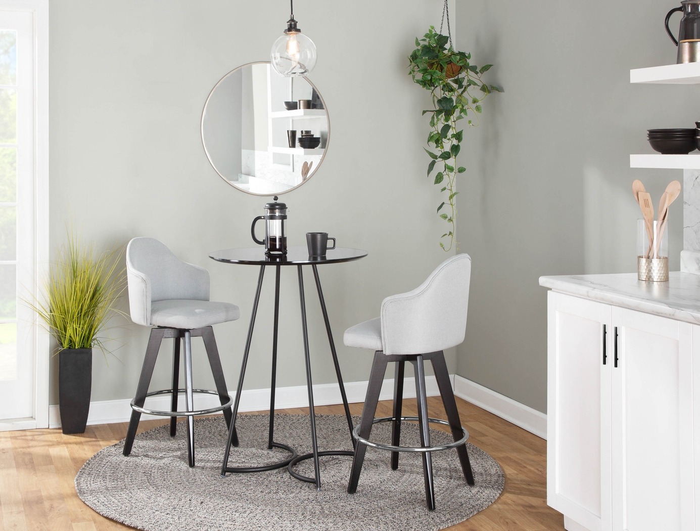 Sandron II Light Gray Counter Height Stool, Set of 2 - Thumbnail - Image 10