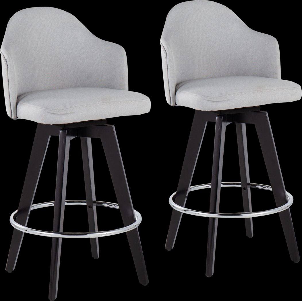 Sandron II Light Gray Counter Height Stool, Set of 2 - Thumbnail - Image 1