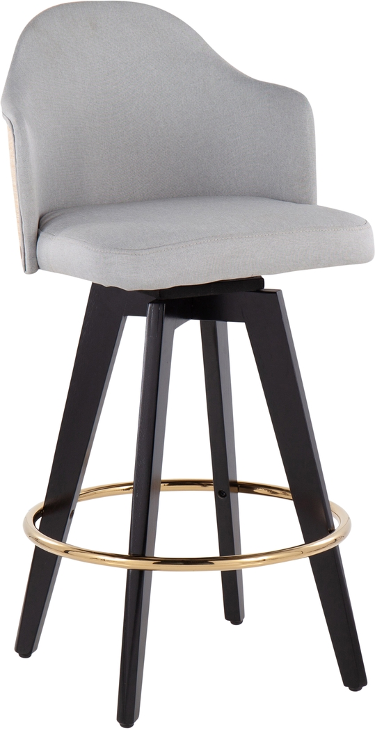 Sanellas I Gray Counter Height Stool, Set of 2 - Thumbnail - Image 2