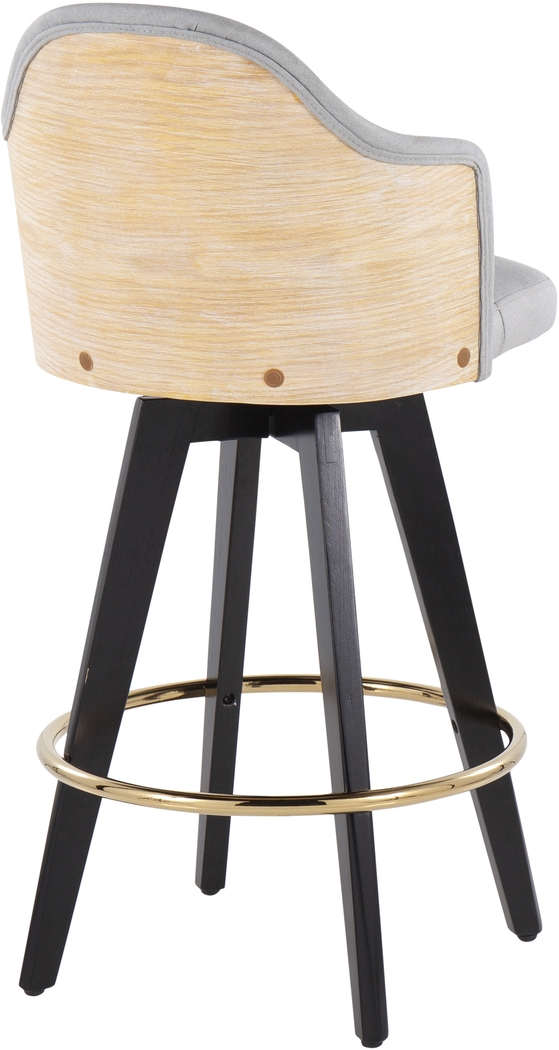 Sanellas I Gray Counter Height Stool, Set of 2 - Thumbnail - Image 4
