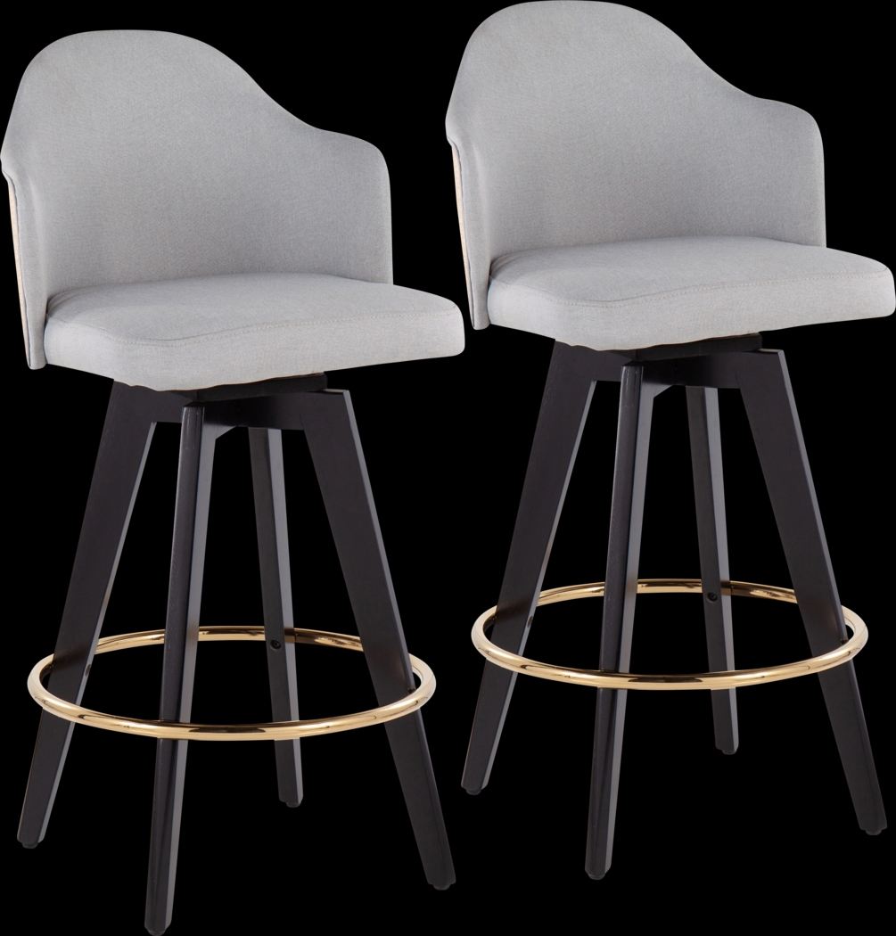Sanellas I Gray Counter Height Stool, Set of 2 - Thumbnail - Image 1