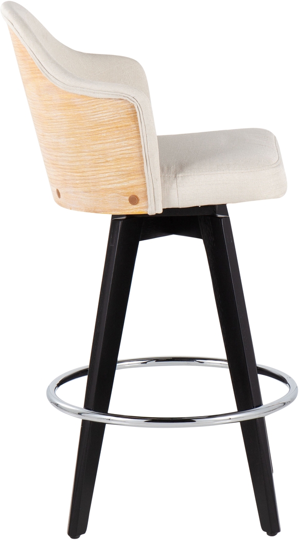 Sanellas II Cream Counter Height Stool, Set of 2 - Thumbnail - Image 3