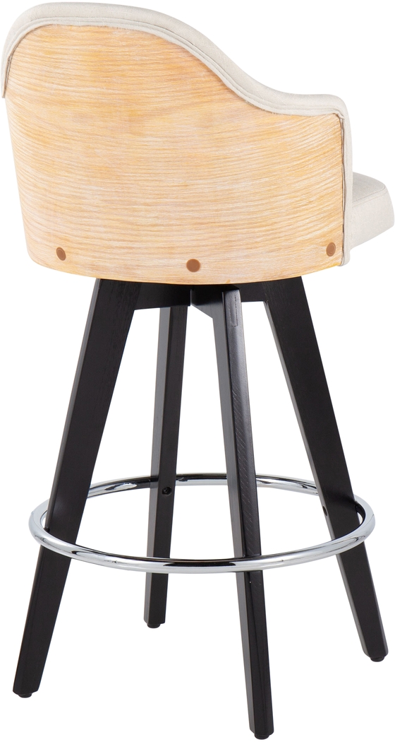 Sanellas II Cream Counter Height Stool, Set of 2 - Thumbnail - Image 4