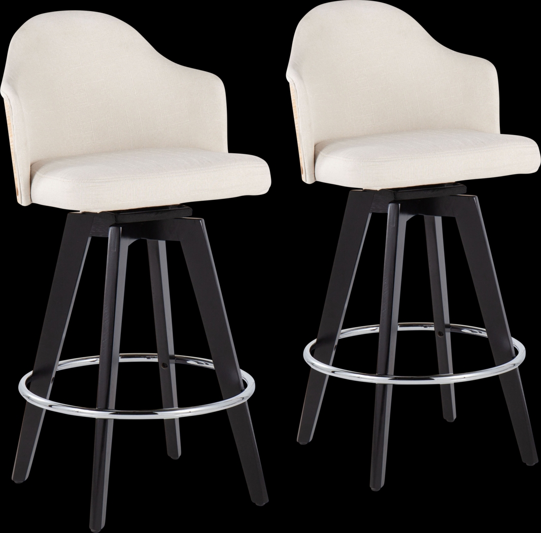 Sanellas II Cream Counter Height Stool, Set of 2 - Thumbnail - Image 1