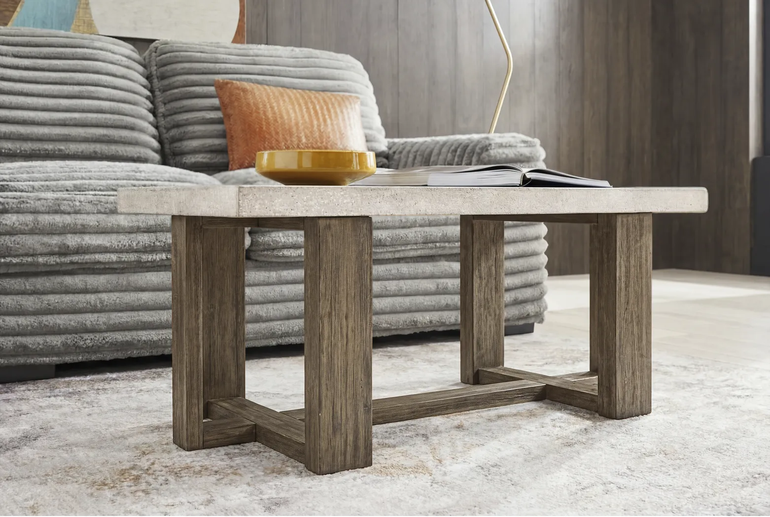Sanger Gray Rectangle Cocktail Table - Thumbnail - Image 3