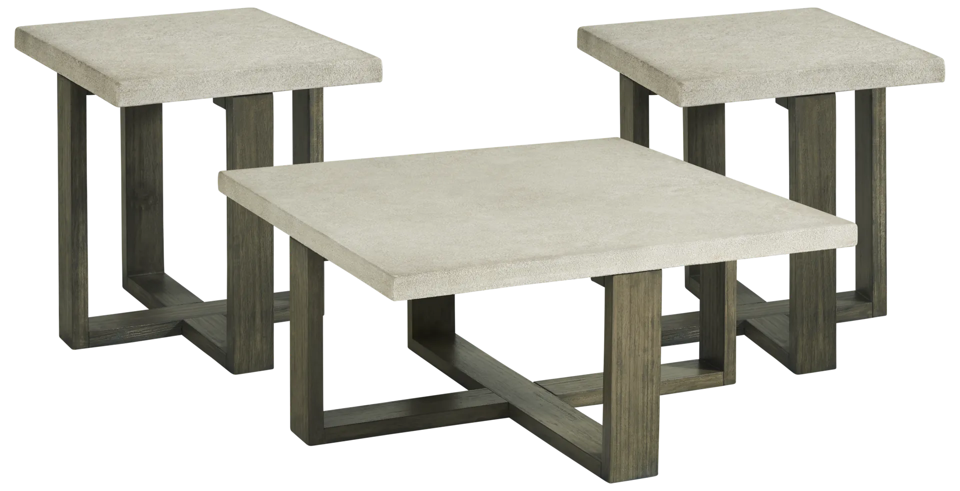 gray square 3 pc table set