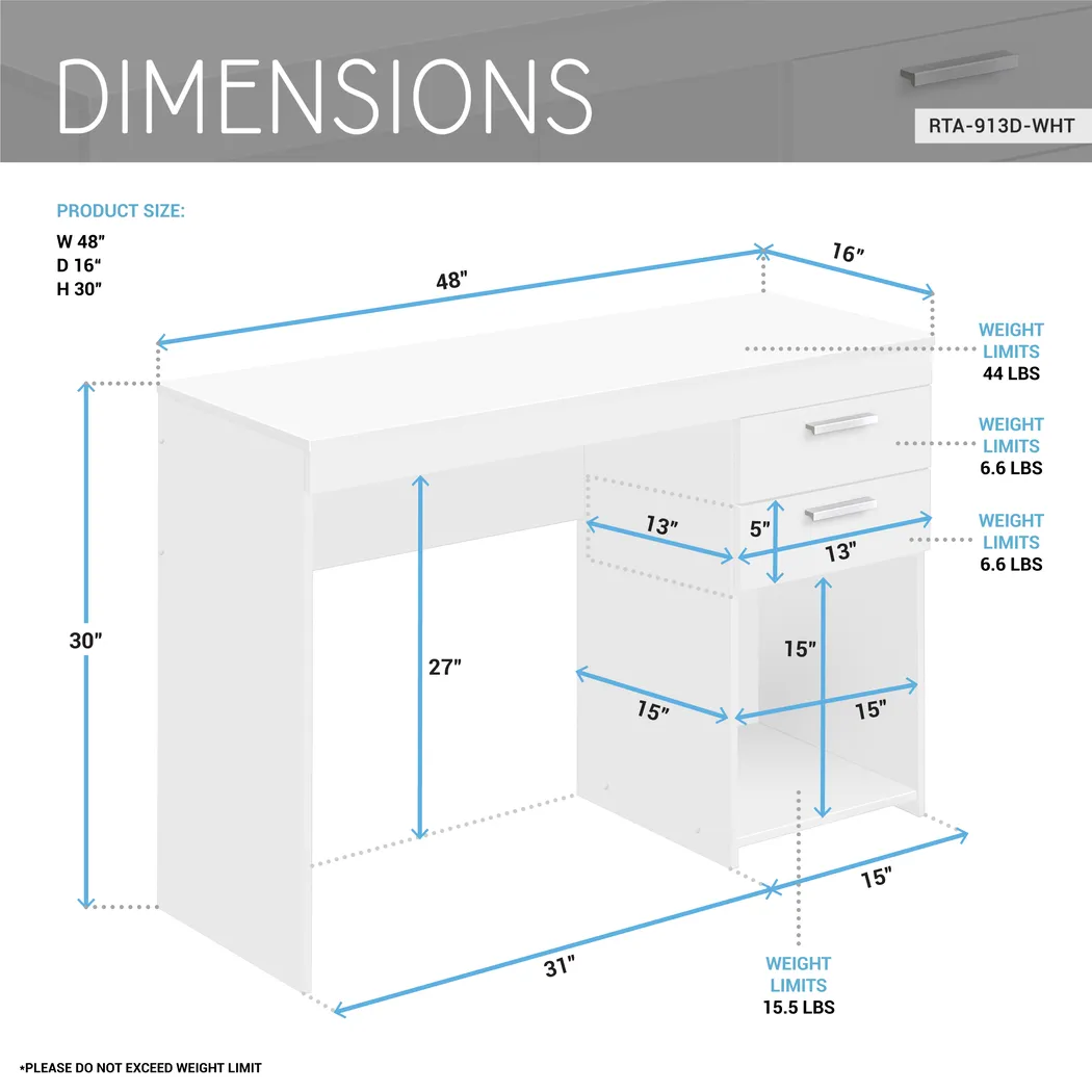 Sanoye White Desk - Thumbnail - Image 7