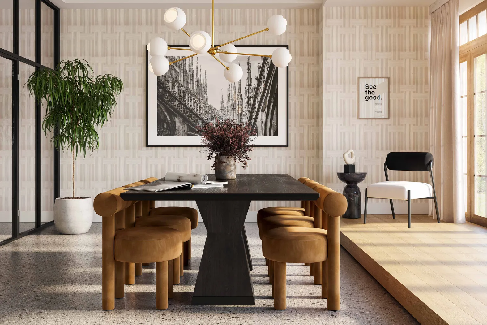 Sanpat II Black Dining Table - Image 8