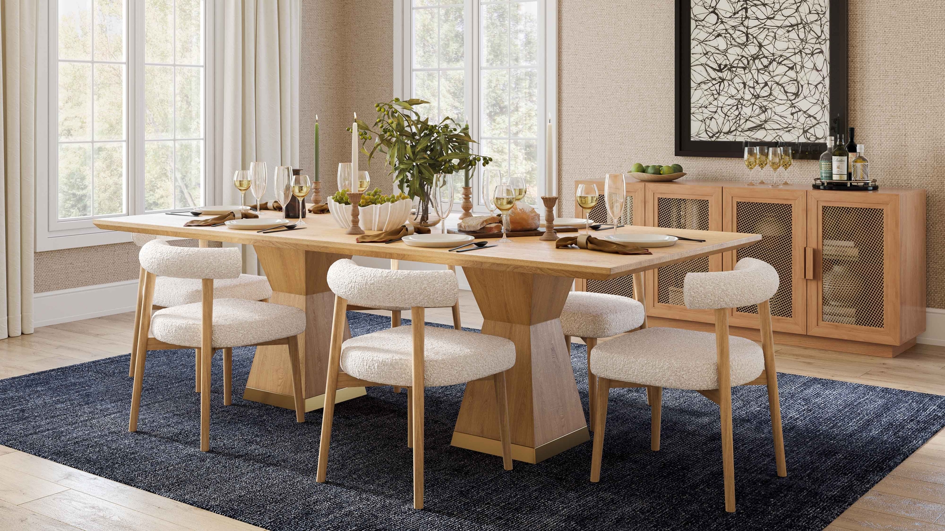 Sanpat II Brown Dining Table - Thumbnail - Image 2