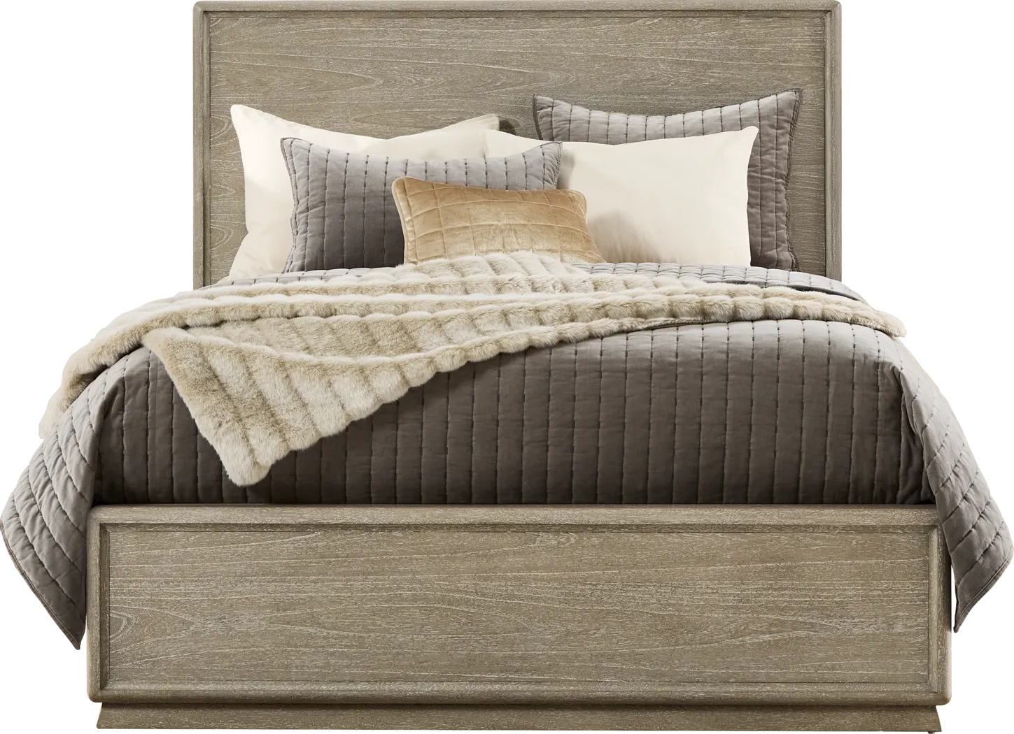 Santa Clarita Light Gray 5 Pc King Panel Bedroom - Thumbnail - Image 2