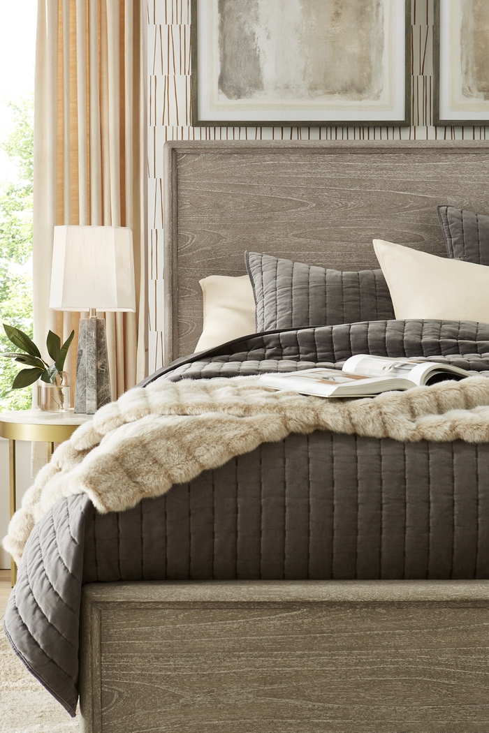 Santa Clarita Light Gray 3 Pc Queen Panel Bed - Thumbnail - Image 3