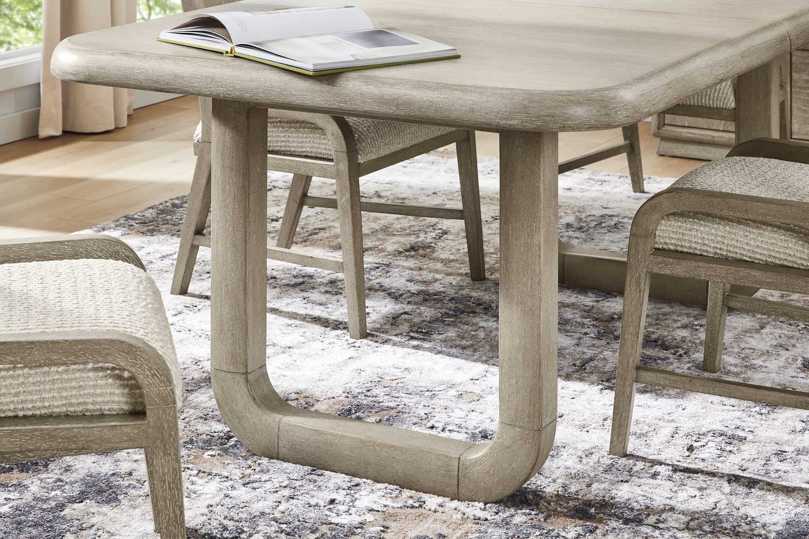 Santa Clarita Light Gray Dining Table - Thumbnail - Image 4