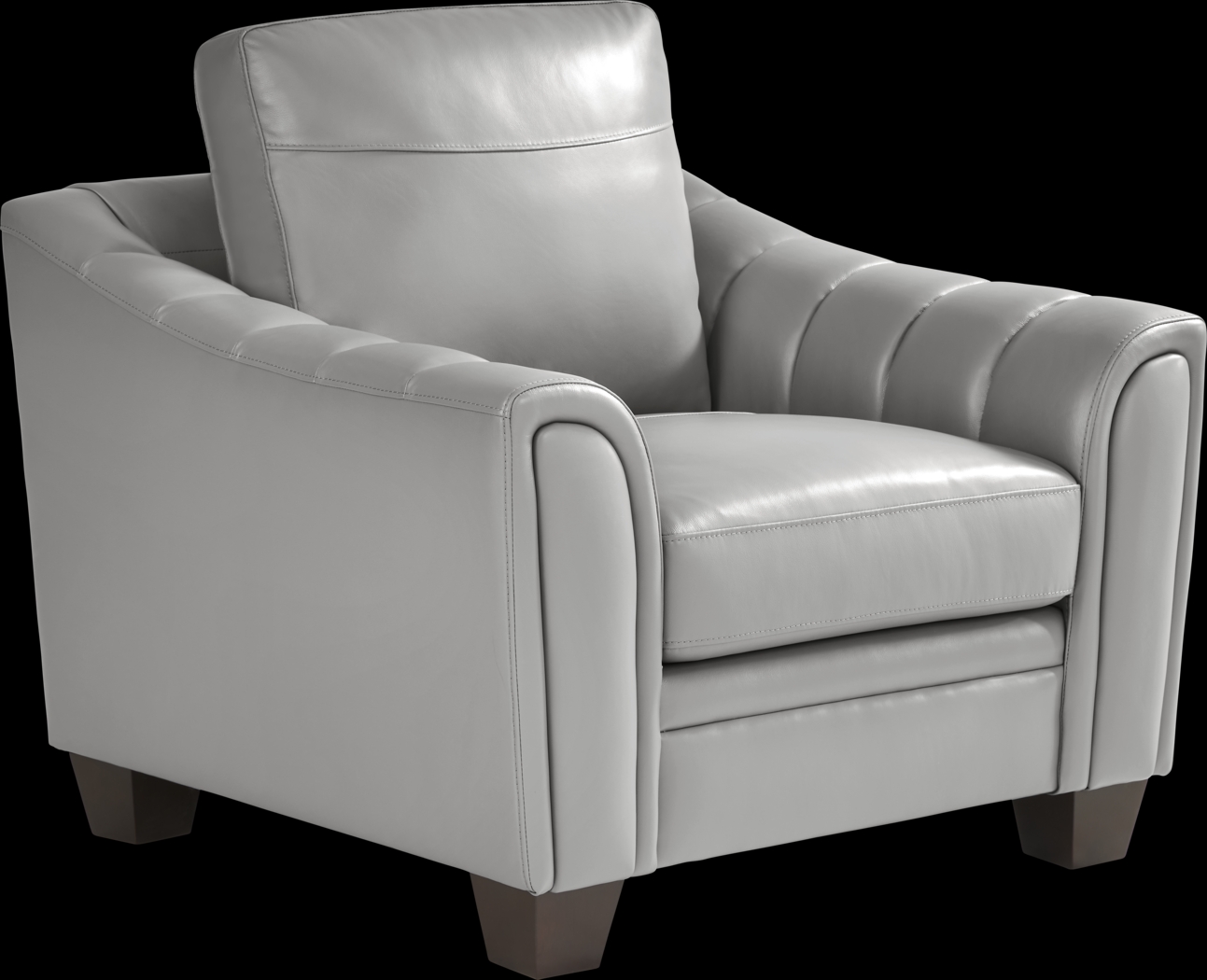 Santa Croce 3 Pc Gray Leather Living Room - Thumbnail - Image 8