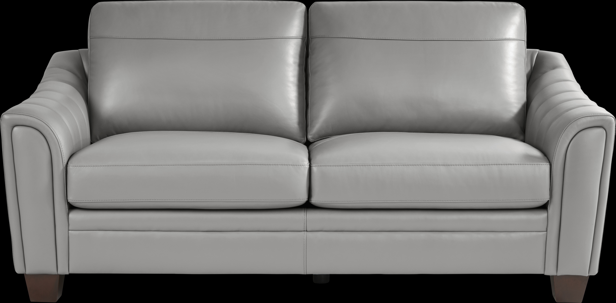 Santa Croce Gray Leather Loveseat - Thumbnail - Image 1