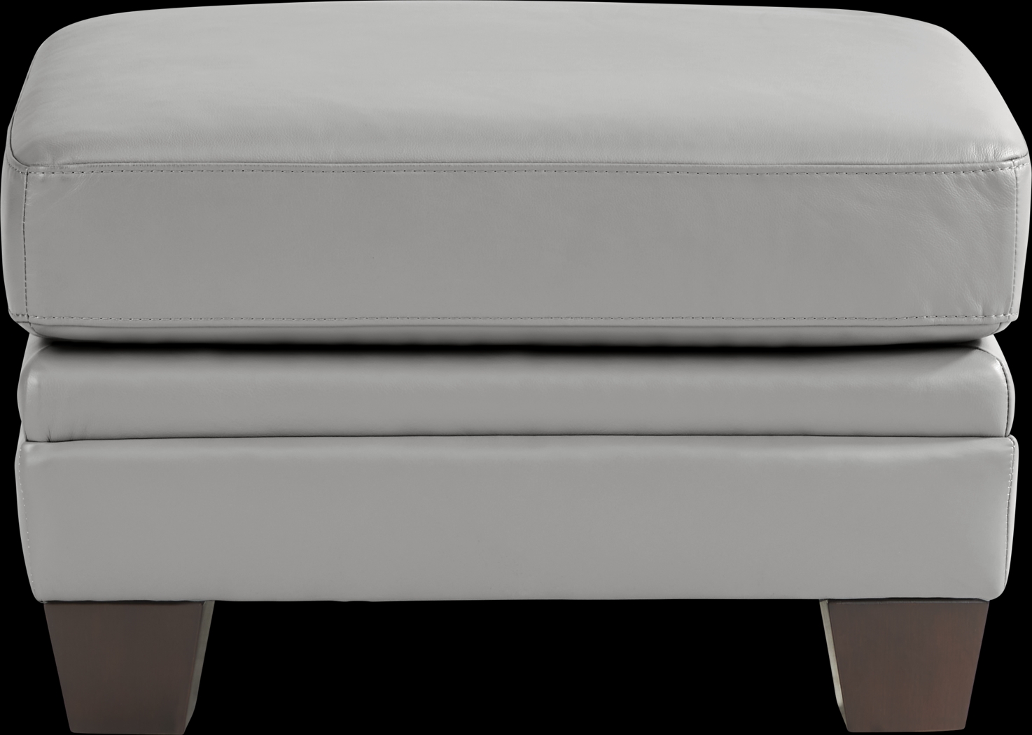 Santa Croce Gray Leather Ottoman - Thumbnail - Image 2