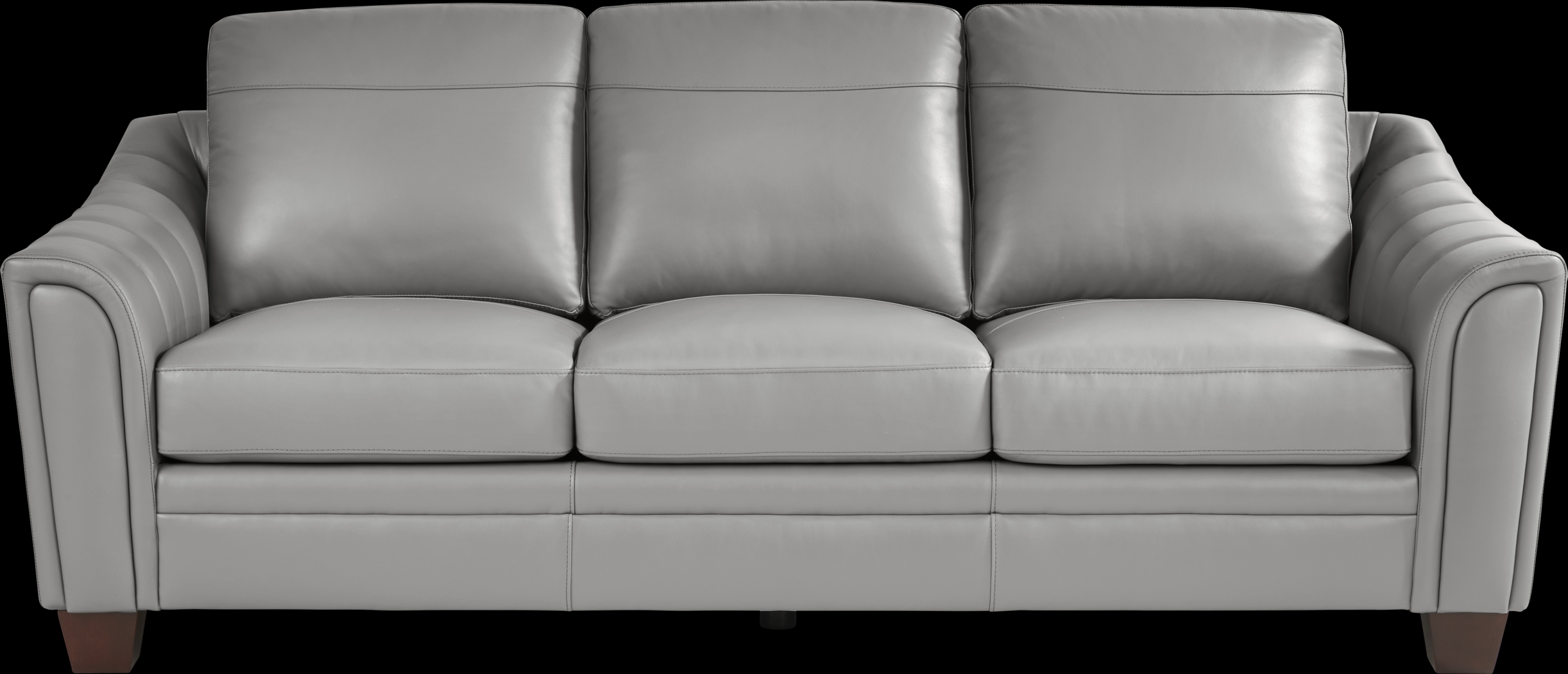 Santa Croce 3 Pc Gray Leather Living Room - Thumbnail - Image 2