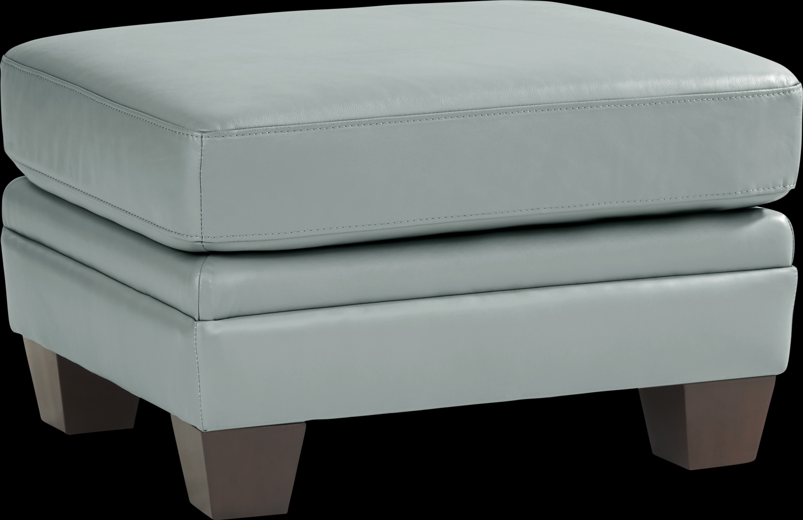 Santa Croce Mint Leather Ottoman - Thumbnail - Image 1