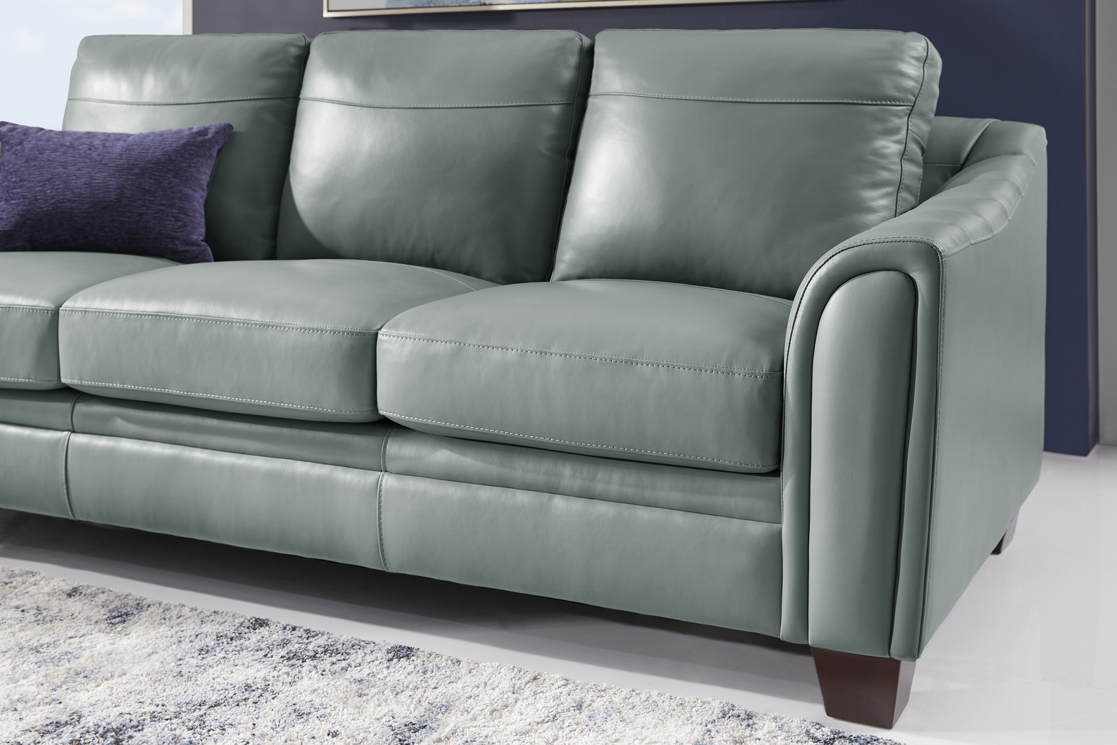 Santa Croce Mint Leather 6 Pc Living Room - Thumbnail - Image 5