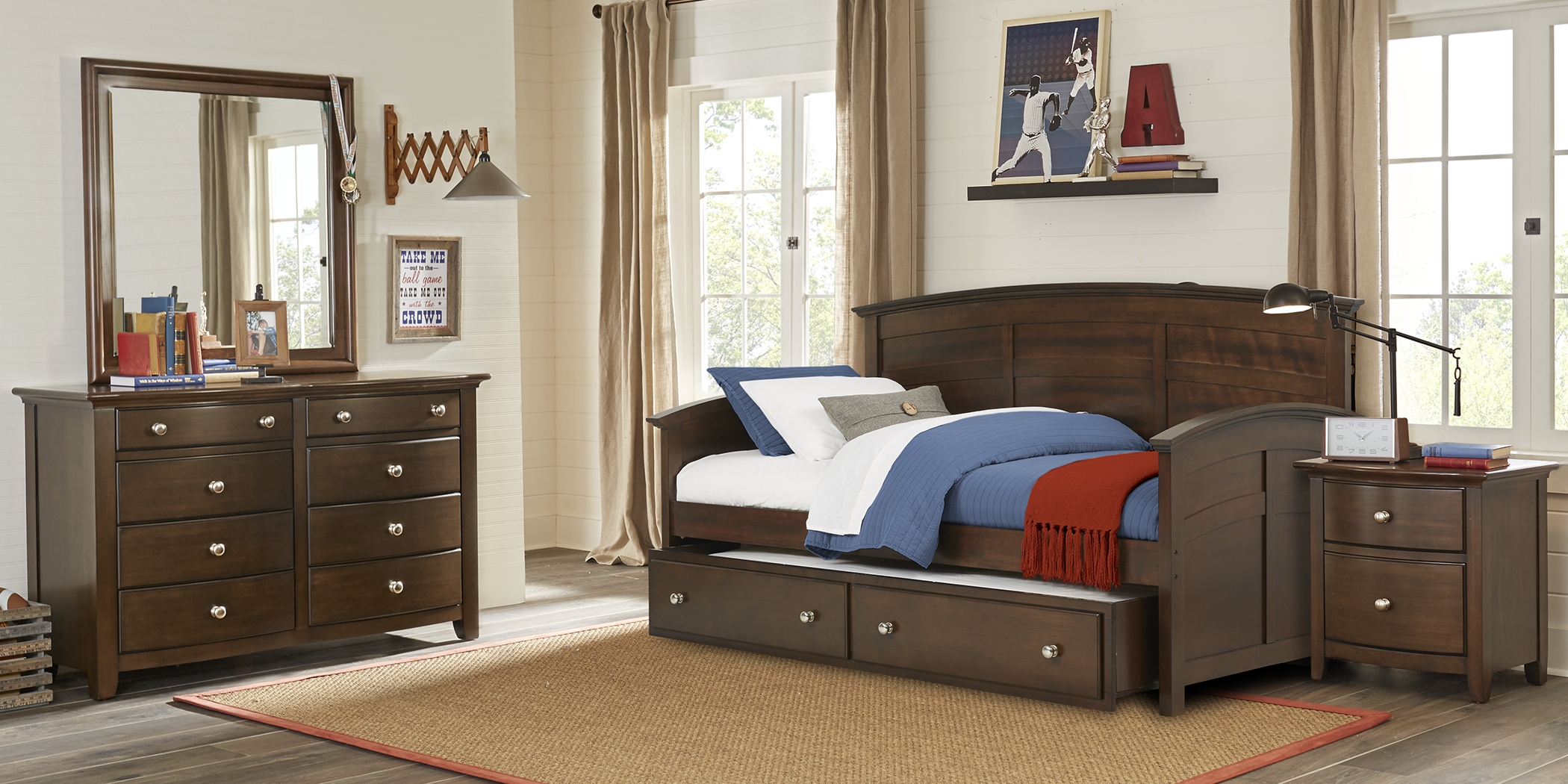 Santa Cruz Brown Cherry Twin Daybed - Thumbnail - Image 2