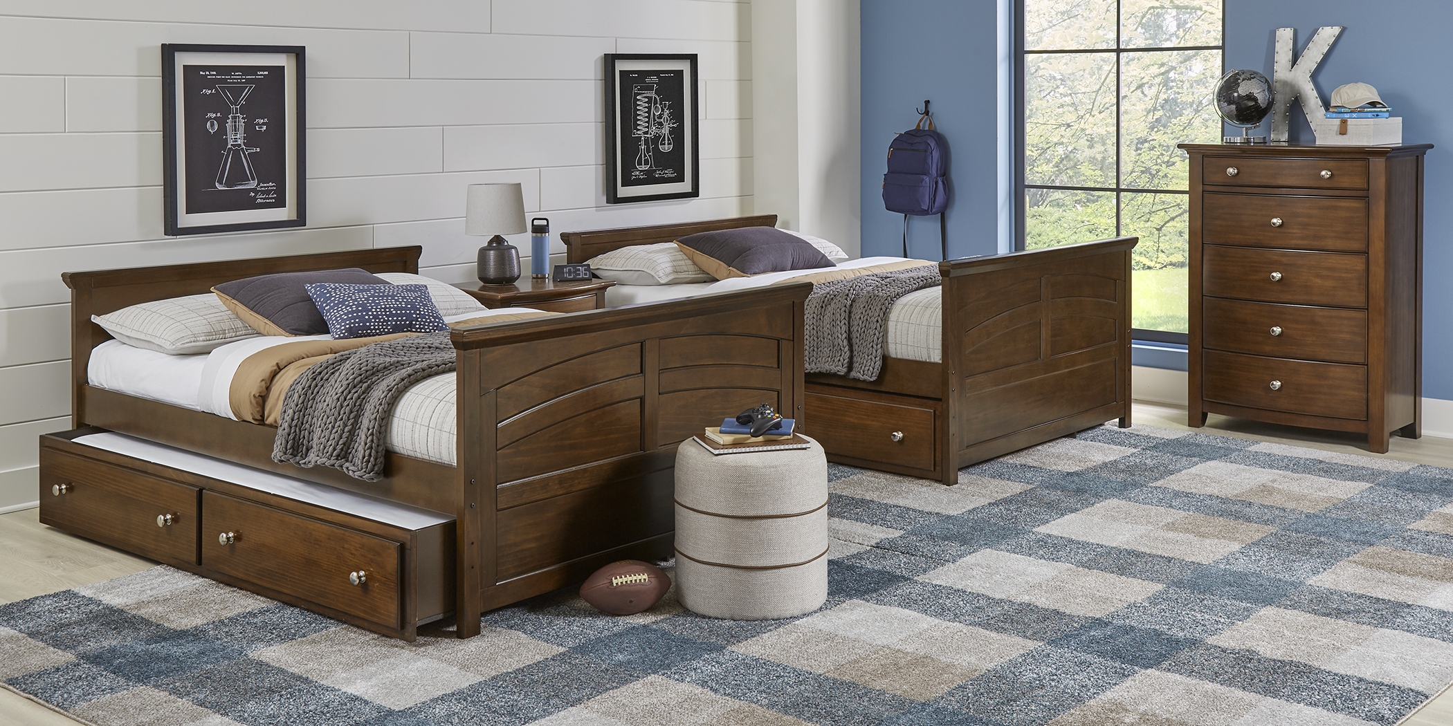 Kids Santa Cruz Brown Cherry Full/Full Bunk Bed - Thumbnail - Image 3