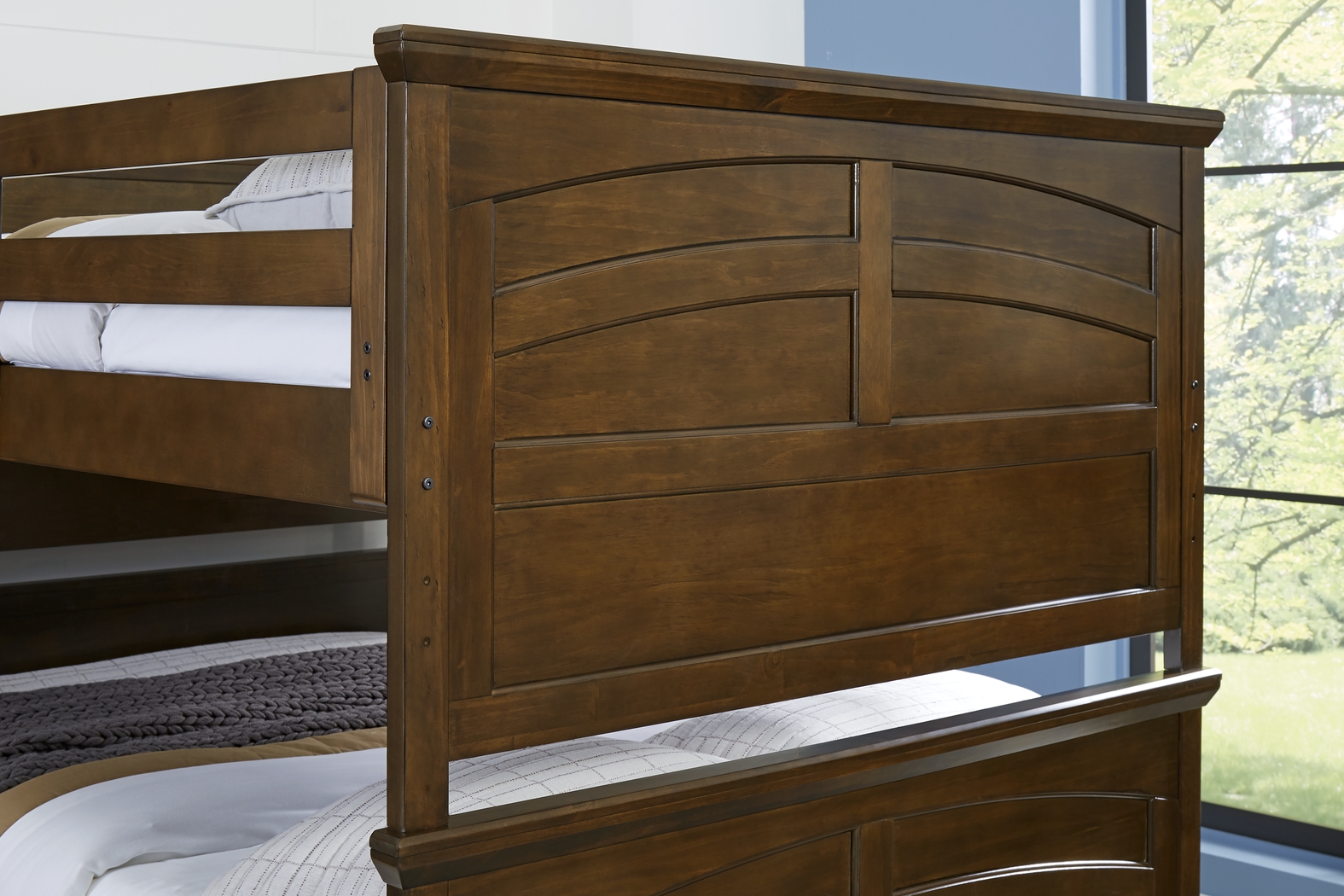 Kids Santa Cruz Brown Cherry Full/Full Bunk Bed - Thumbnail - Image 4