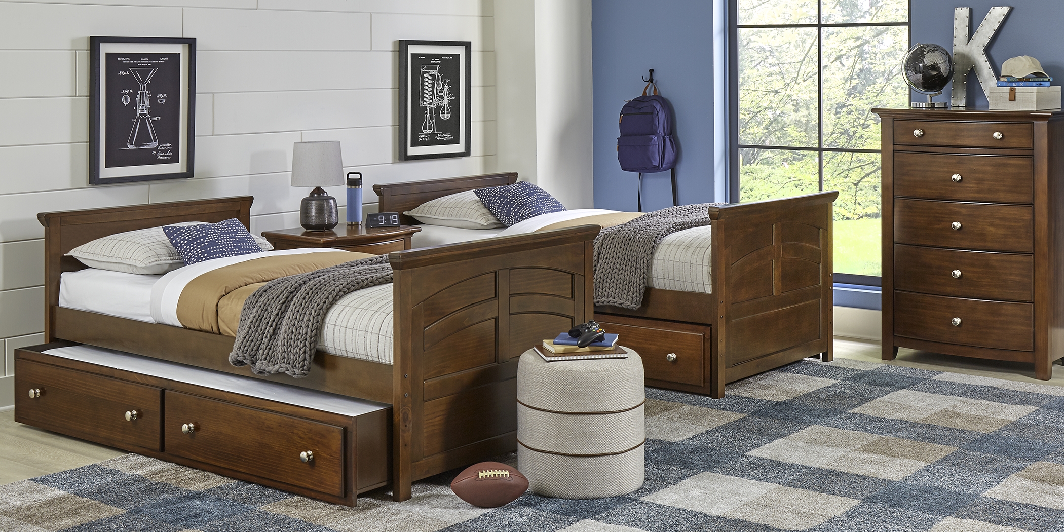 Kids Santa Cruz Brown Cherry Twin/Twin Bunk Bed - Thumbnail - Image 3