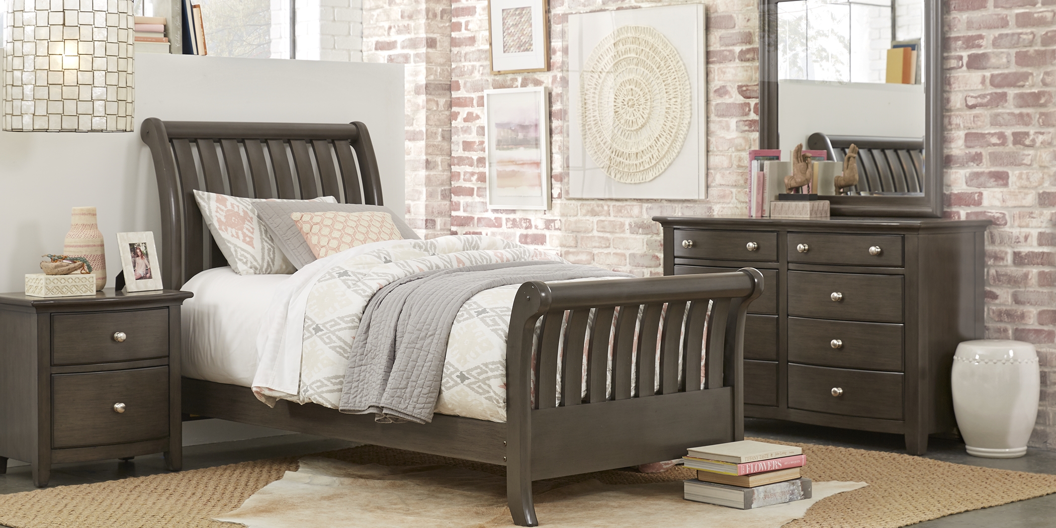 Kids Santa Cruz Gray 3 Pc Twin Sleigh Bed - Thumbnail - Image 2