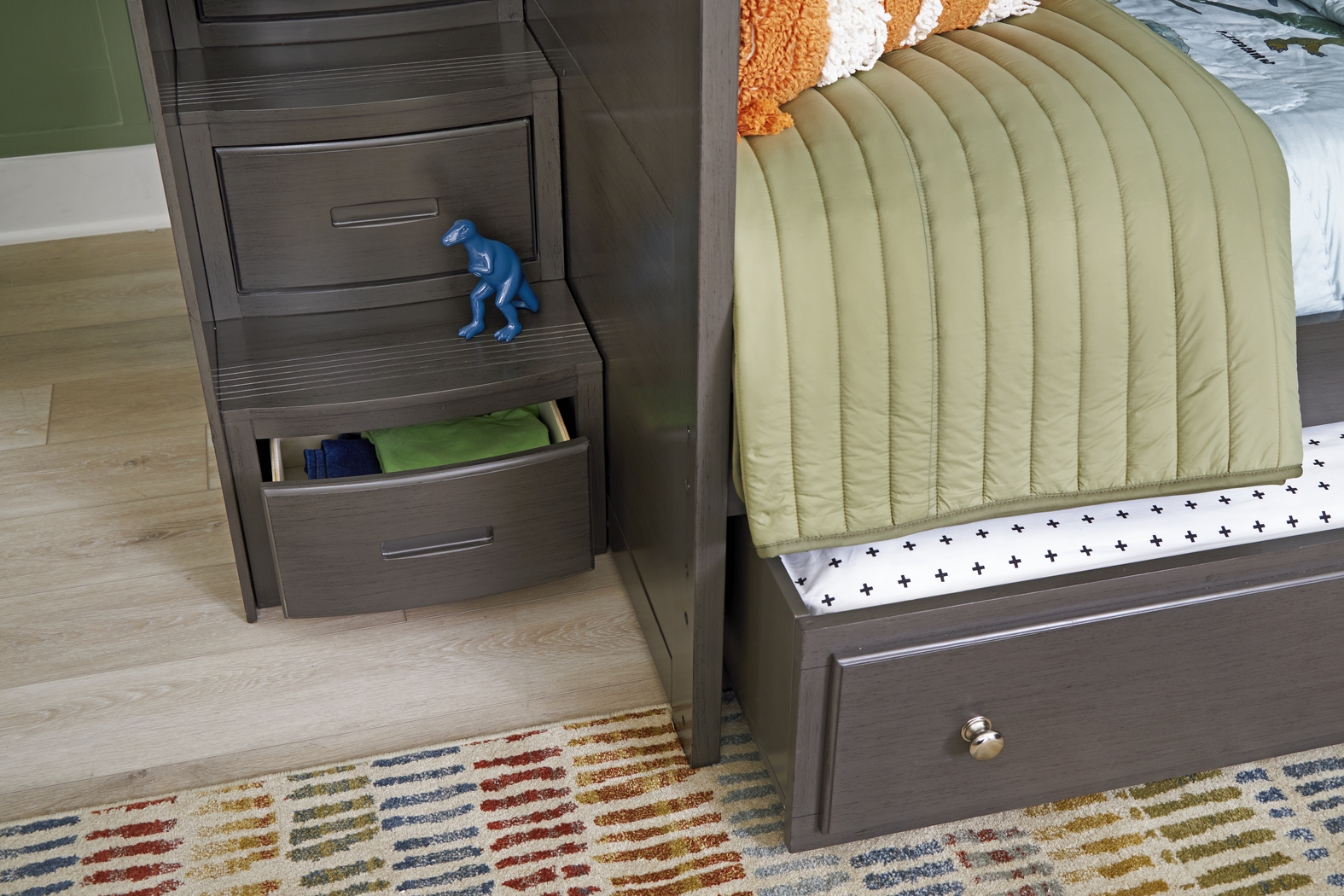 Kids Santa Cruz Gray Full/Full Step Bunk Bed - Thumbnail - Image 4