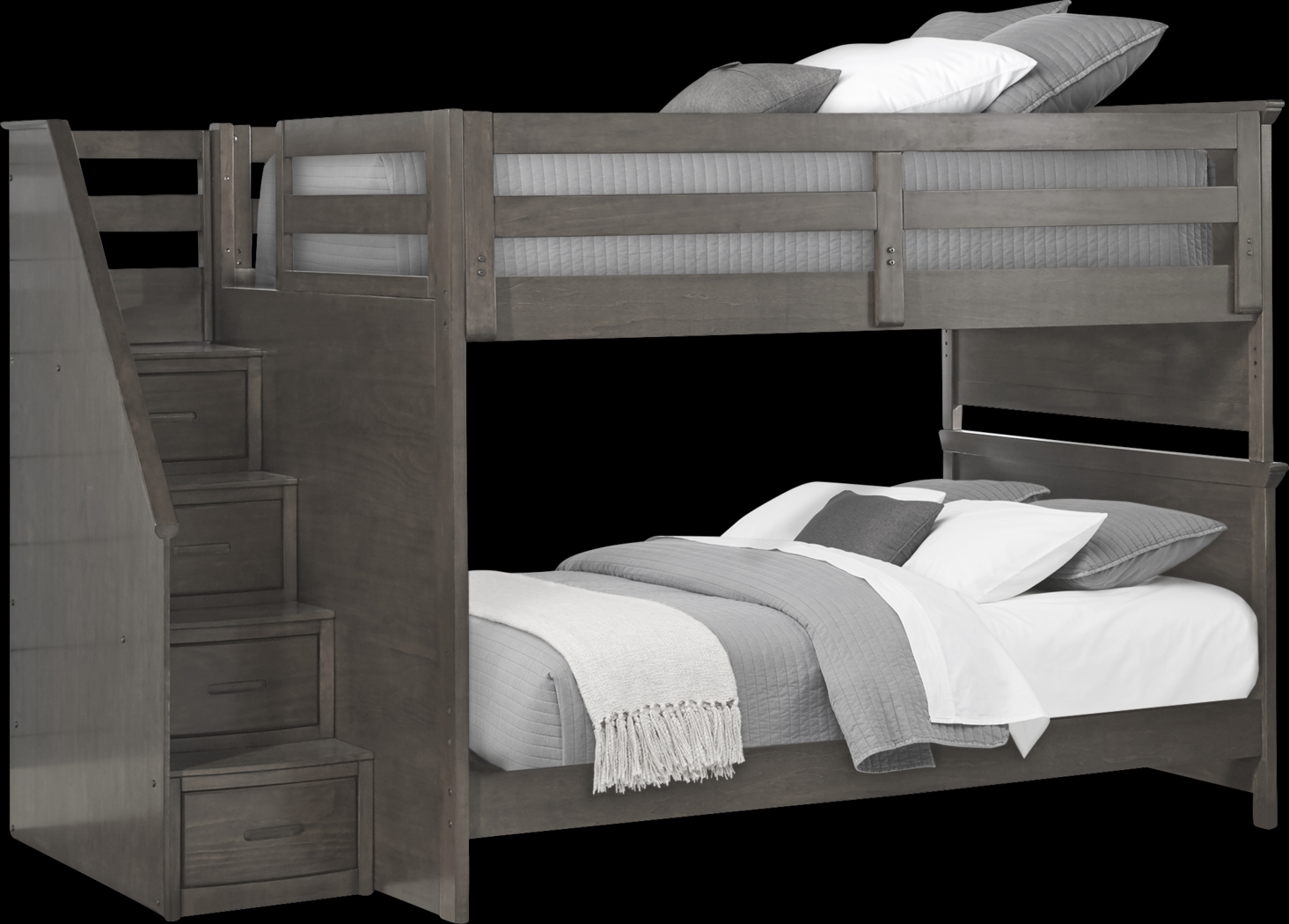 Santa Cruz Gray Full/Full Step Bunk Bed - Thumbnail - Image 1