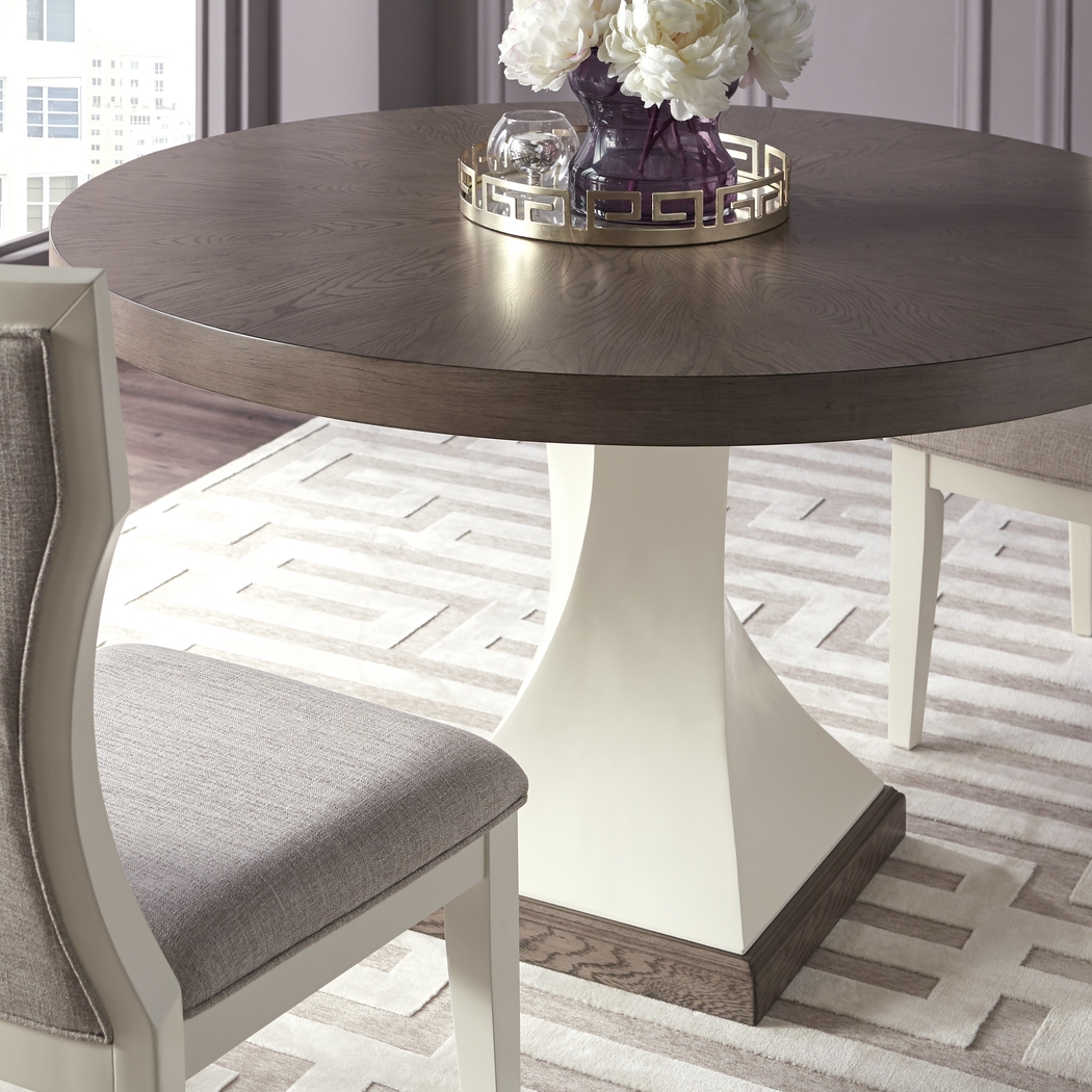 Santa Fiora White 5 Pc Round Dining Room - Thumbnail - Image 3