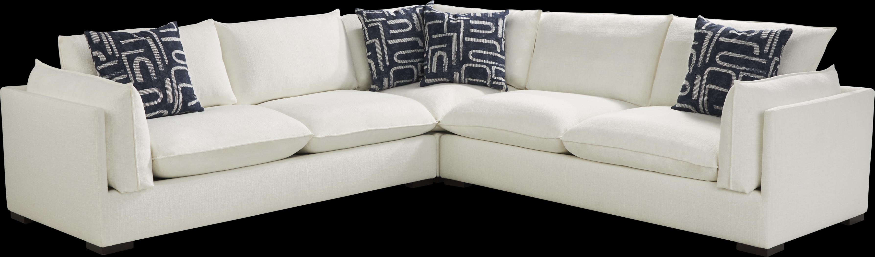 Santa Monica Place White 3 Pc Sectional - Thumbnail - Image 1